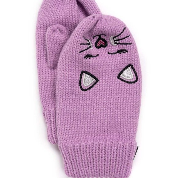 NWT MUK LUKS | Purple Kitty Beanie & Mittens - SET - Picture 2 of 3